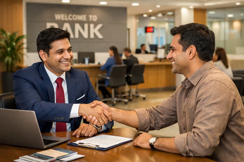 Banker and customer in a professional meeting — illustrating the banker–customer relationship in India 2025