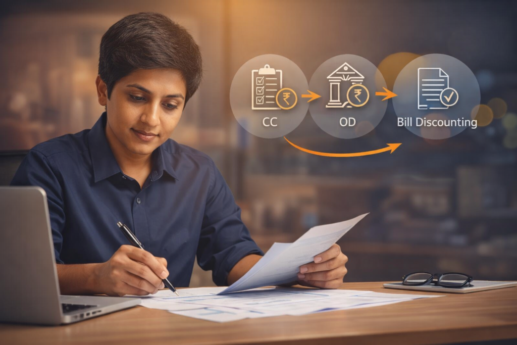 Working capital finance options for MSMEs in India — Cash Credit, Overdraft, and Bill Discounting explained